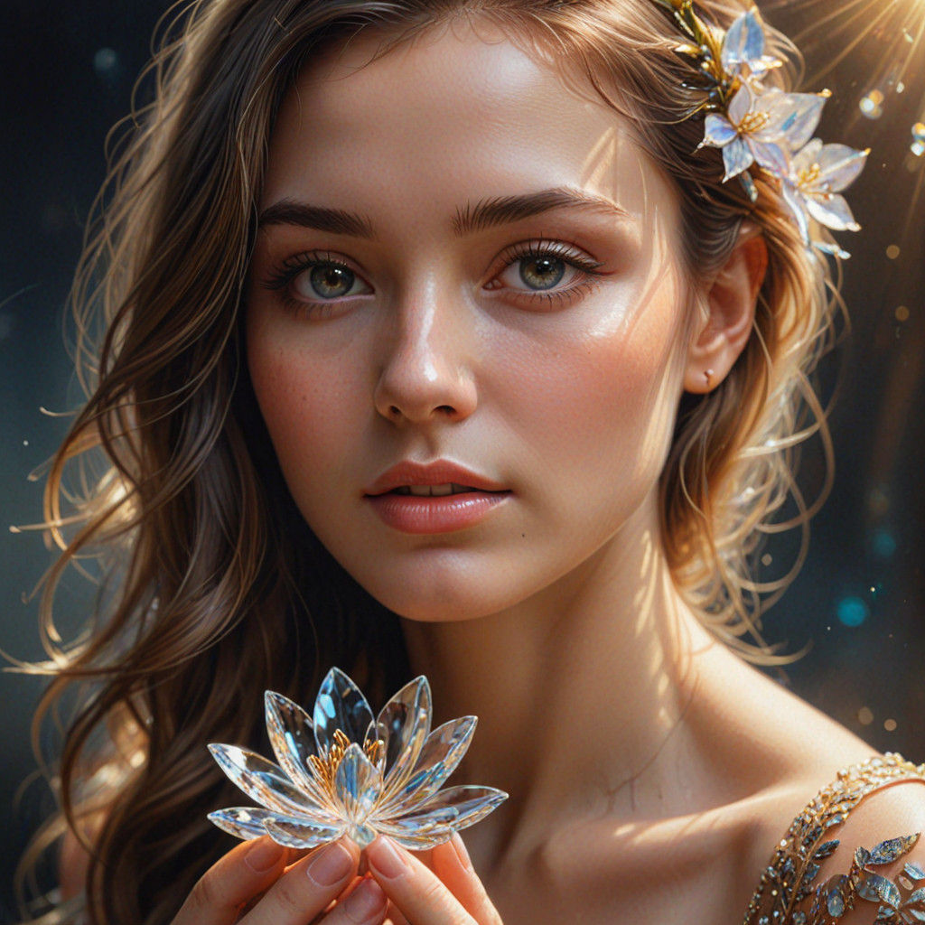 Ethereal Crystal Bloom Enthralled by a Serene Beauty