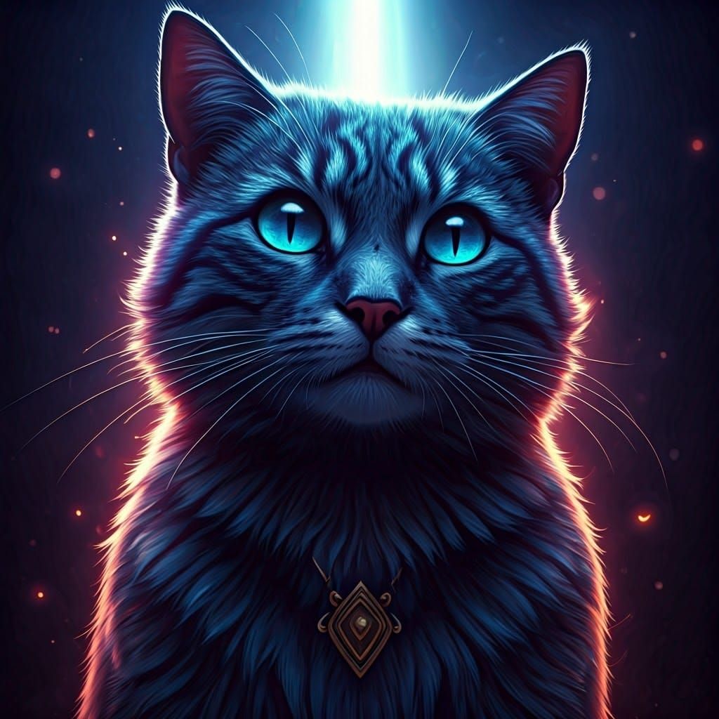 Fairy Cat Matte Painting in Detailed Fantasy Art