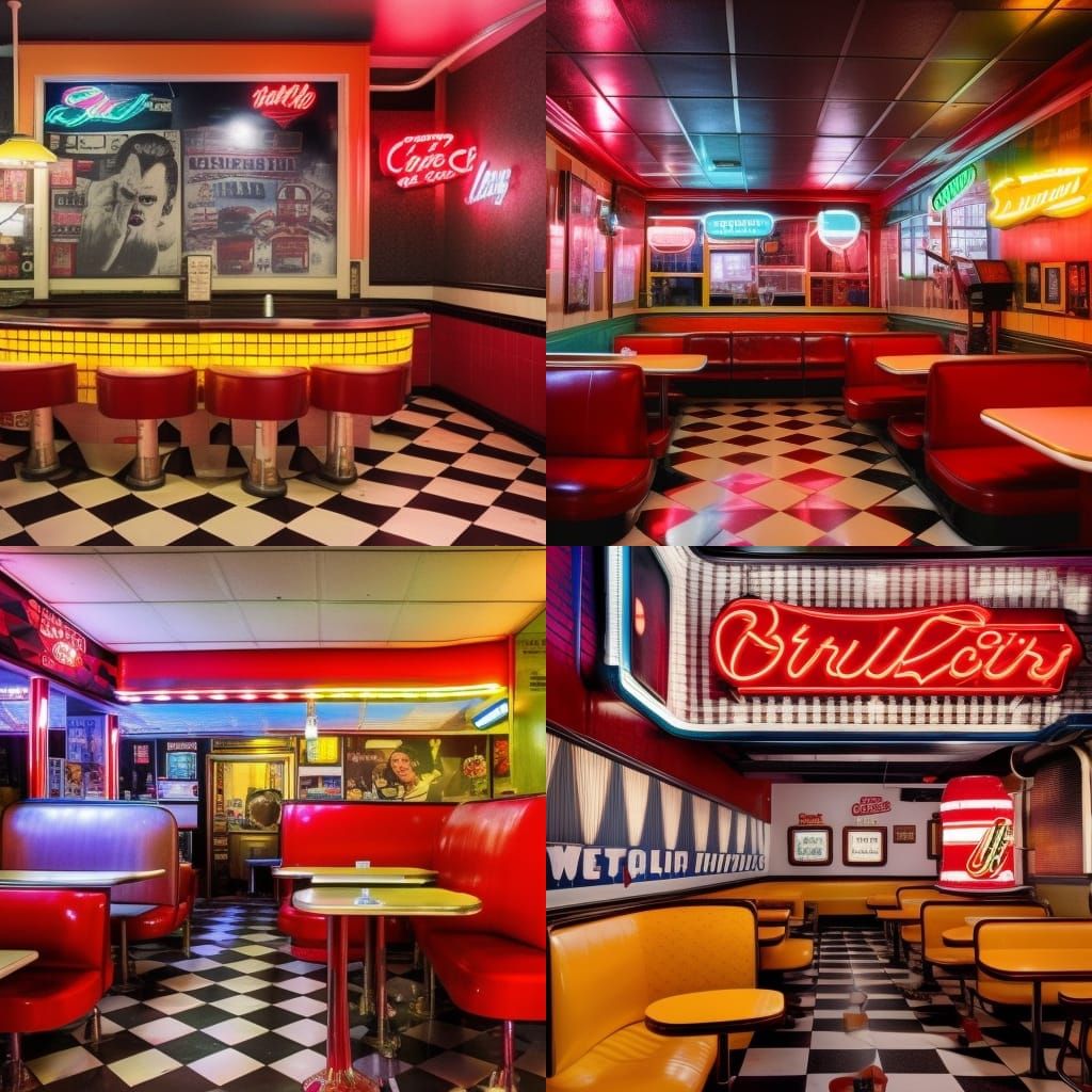 Hyper-Realistic Retro American Diner in 8K