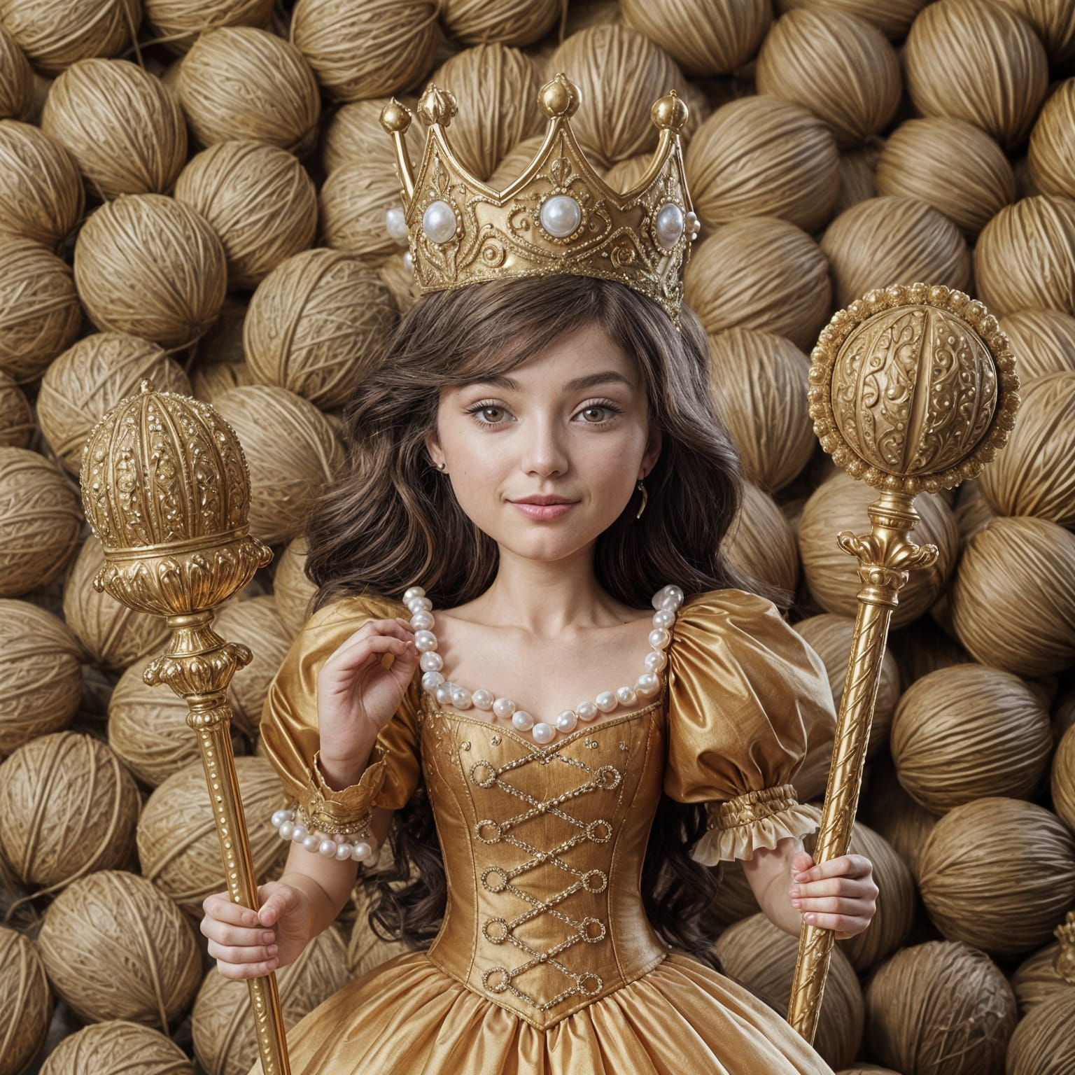 Nut Princess in Whimsical Illustrative Style