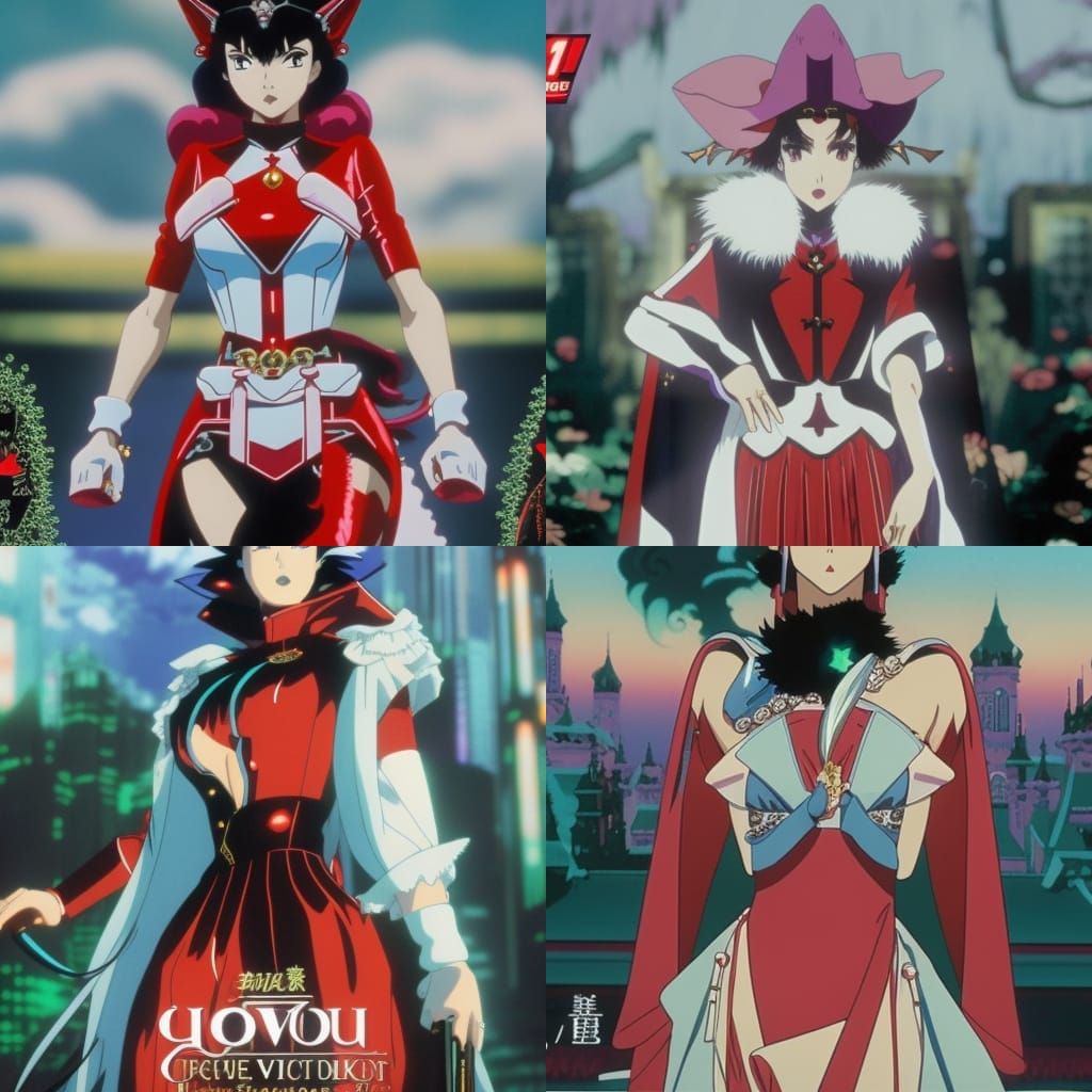 Gothic Vampire Queen Portrait in Anime Style