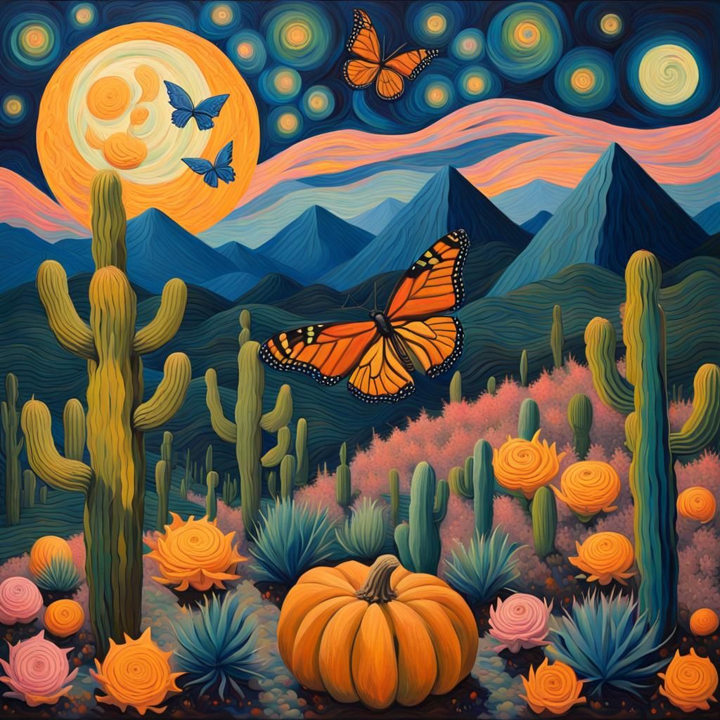 Mexican Night Sky: Van Gogh Inspired Butterfly Dance