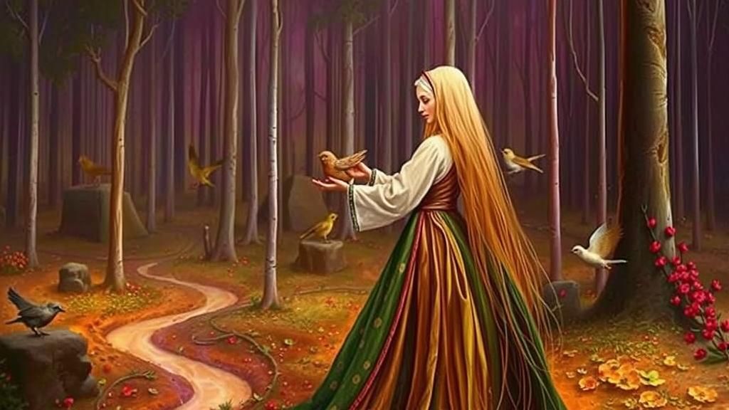 Pilgrim Woman in Fairytale Magic Realism