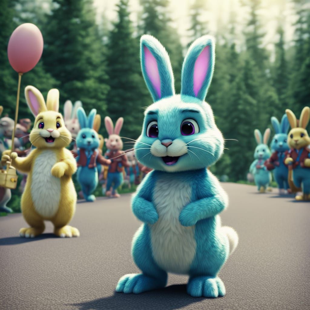 Vibrant Easter Parade in Cinematic 35mm Style