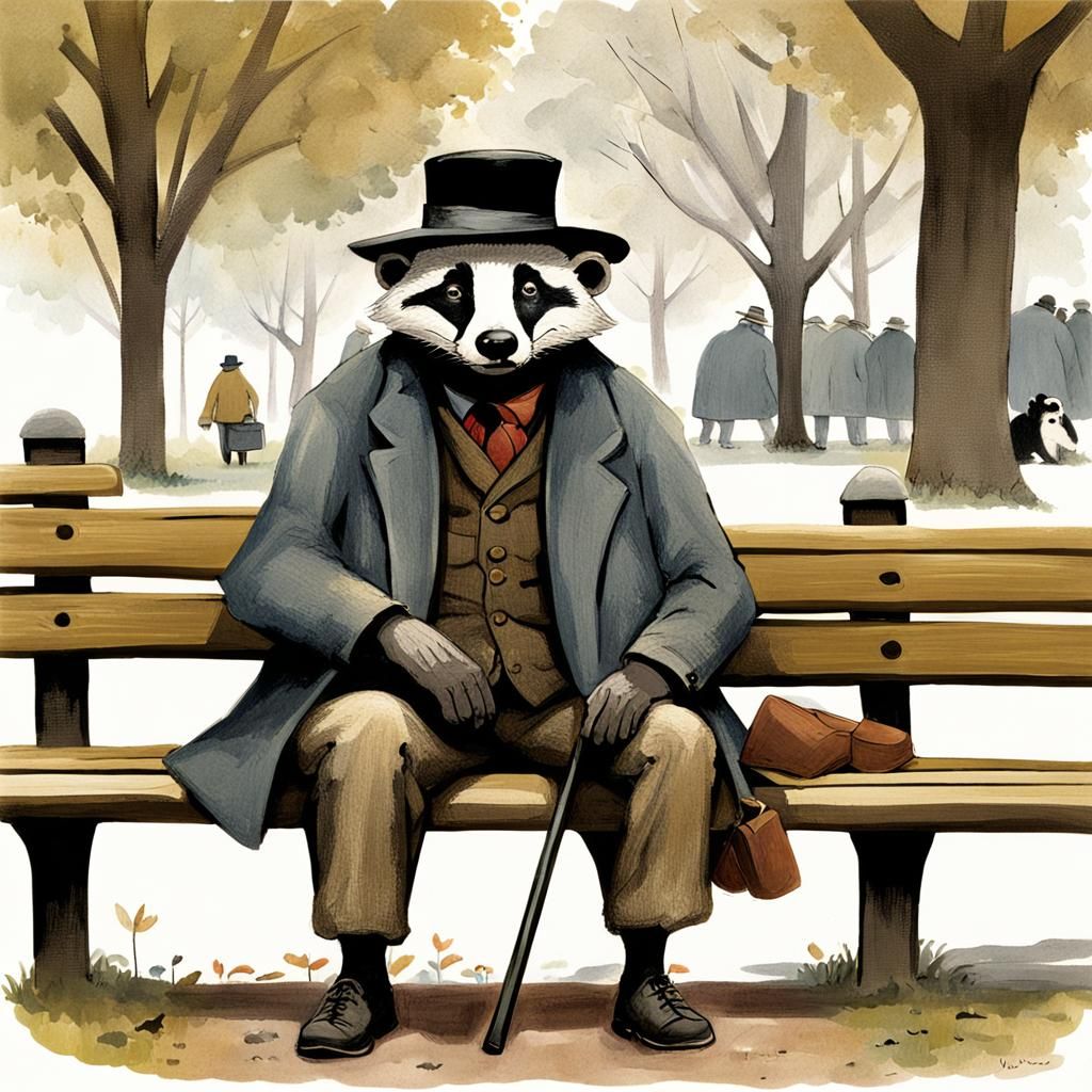 Mister Badgers afternoon in the park