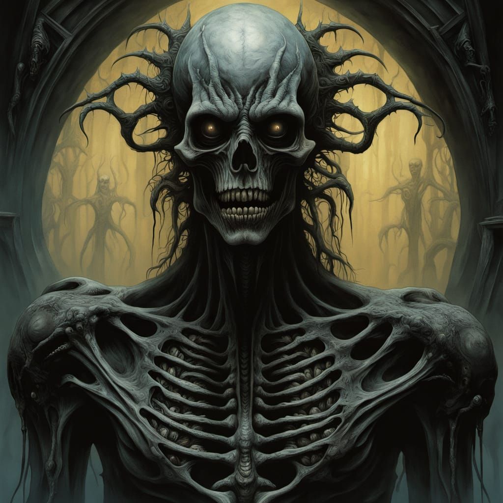 Beksiński-Inspired Surrealist Nightmare Scene