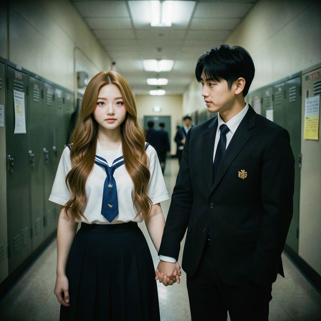 K-Pop Model in School Uniform with Ocean Eyes