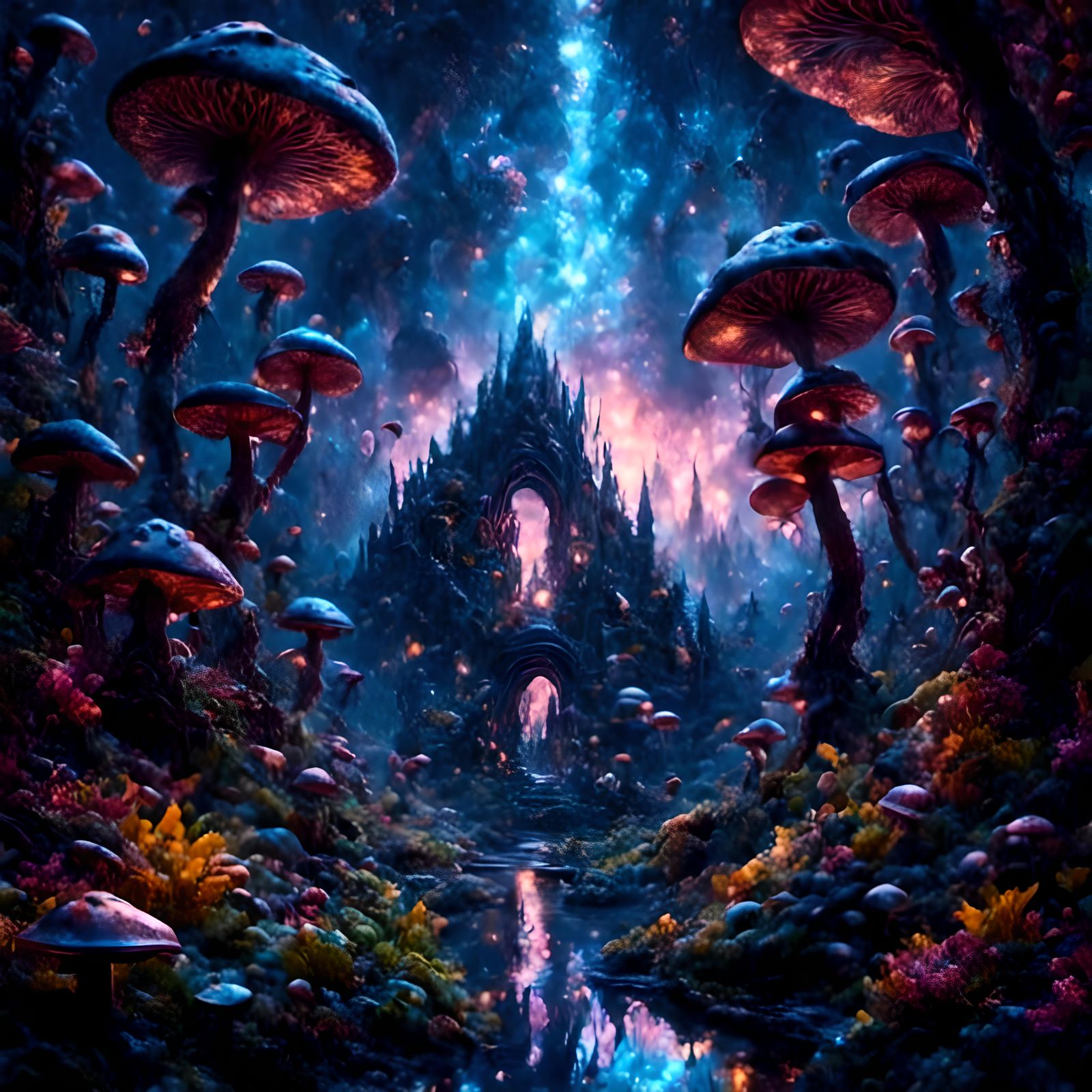 Futuristic Psytrance Album Cover in Hyperreal Style