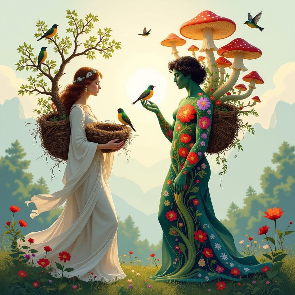 Ethereal Dance of Cosmic Energy in Surrealcore Style