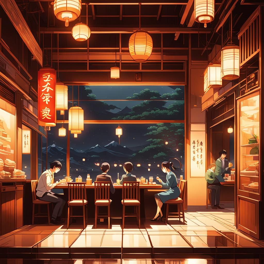 Lunch Break in Ghibli-Style Japanese Restaurant