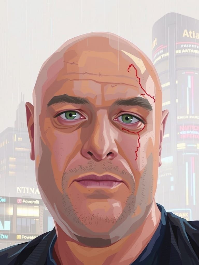 Mysterious Cyberpunk Man Avatar with Hidden Initials