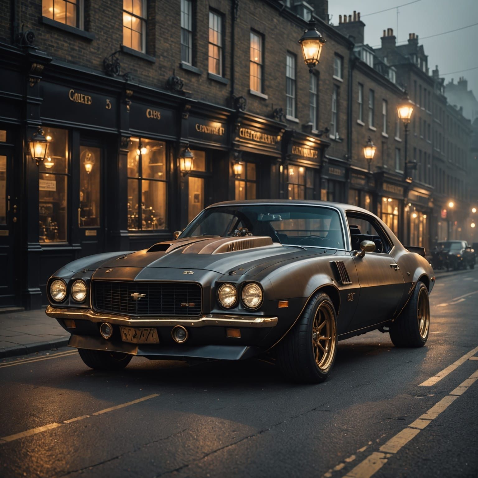 Steampunk 1972 Camaro SS in Victorian London