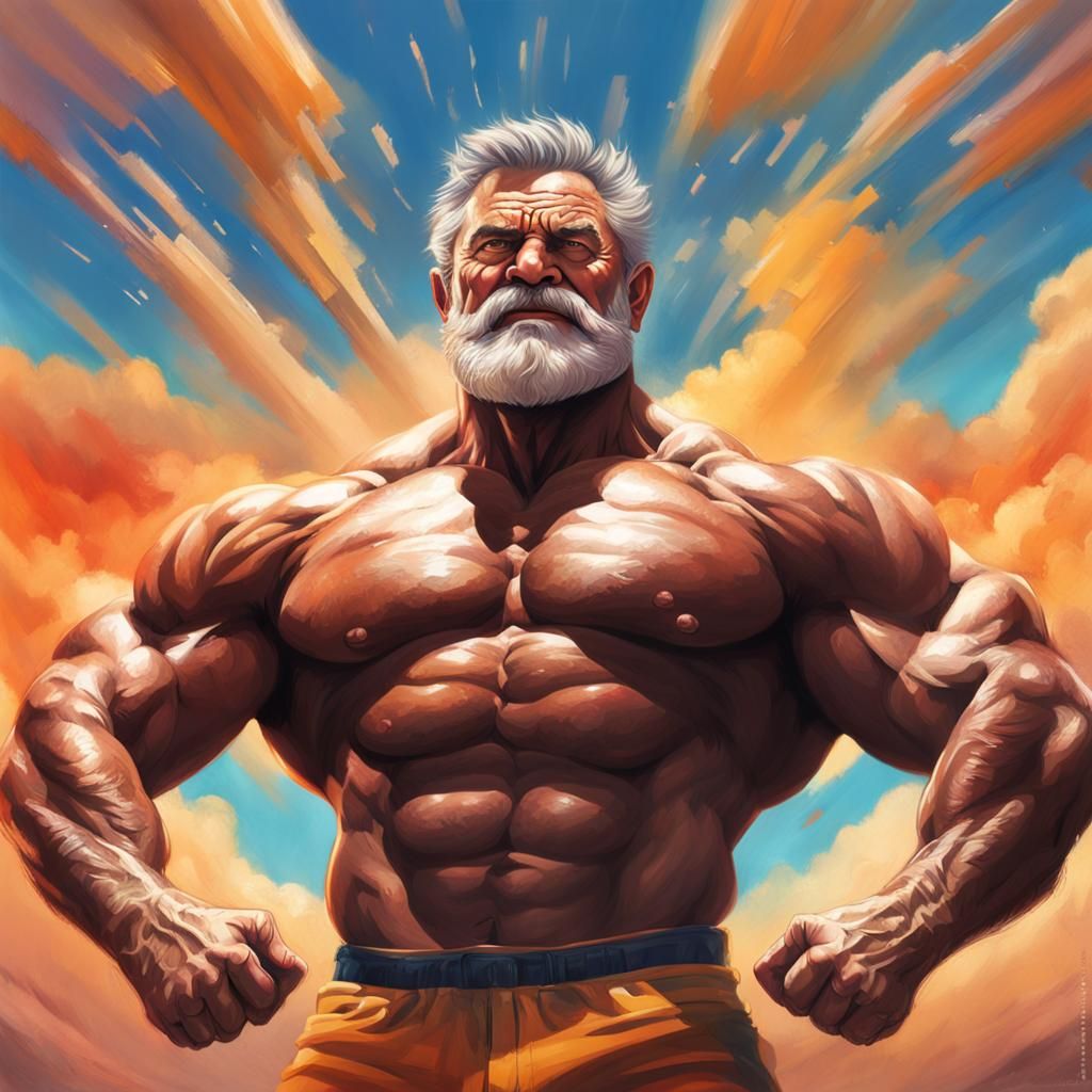 Hyperrealistic Muscular Man with Dramatic Lighting