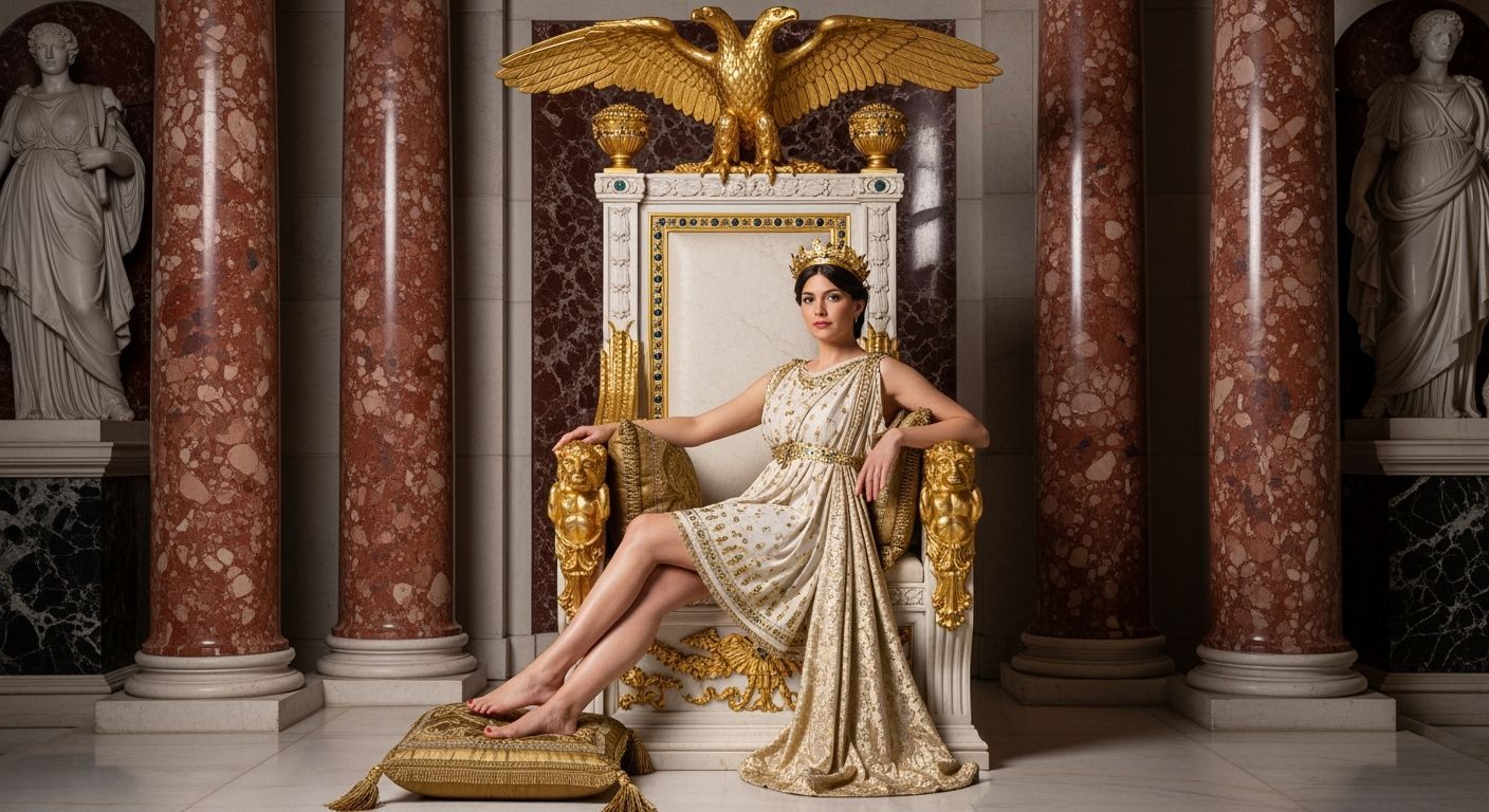 Empress Messalina in Lavish Throne Room, Professional Photog...