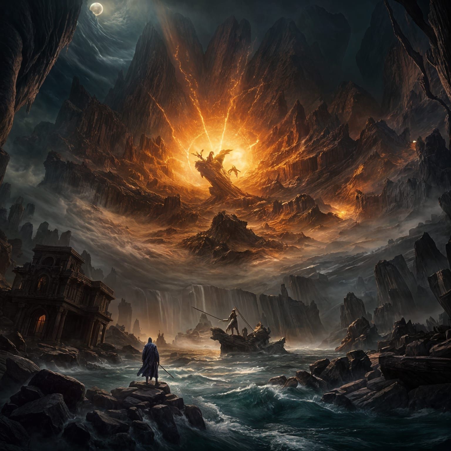 Jesus Returns to Chaotic World: Dark Fantasy Art