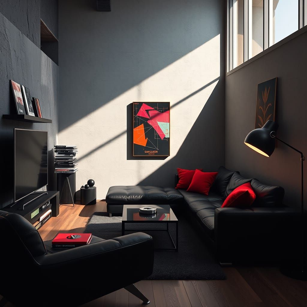 Cyberpunk Living Room Sanctuary in Neon Hues