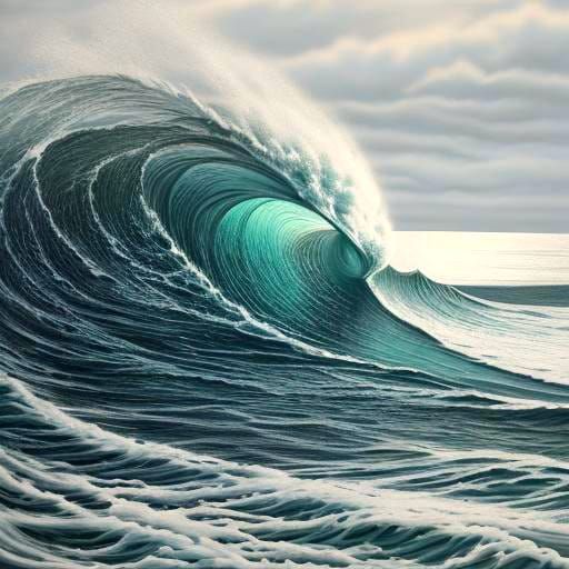 Hyperdetailed Charcoal Drawing of Seafoam