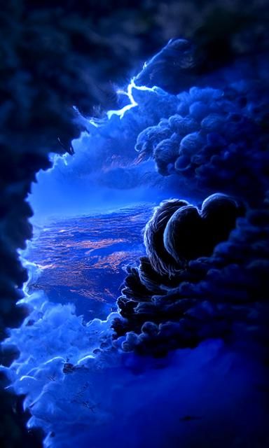 Dramatic Storm Heart Cloudscape in Romantic Style