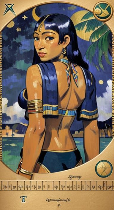 Ancient Egyptian Goddess in Art Deco Bikini