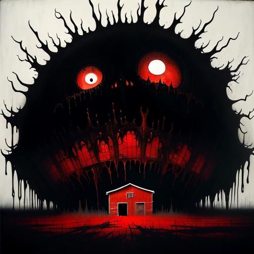 Surreal Ghosts Devour Barn in Nightmarish Detail