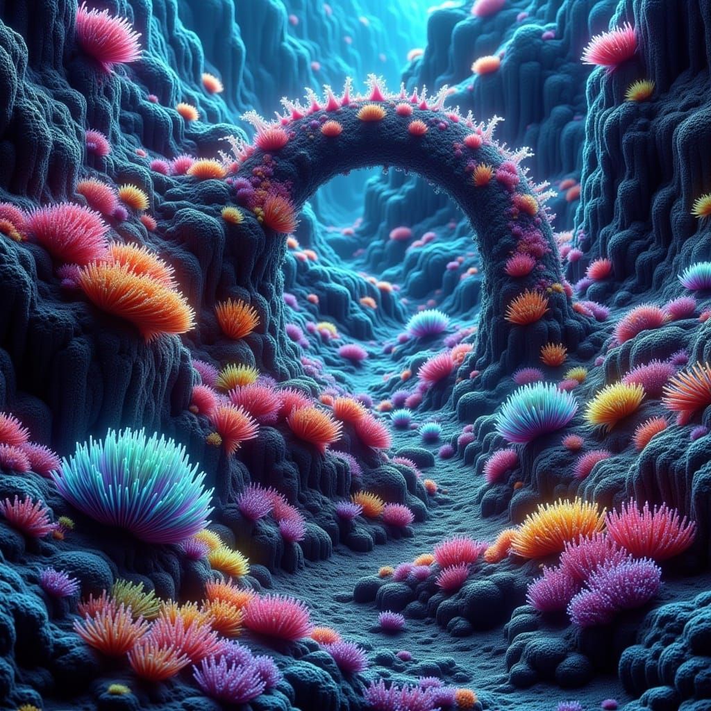 Majestic Coral Reefs with Bioluminescent Glow