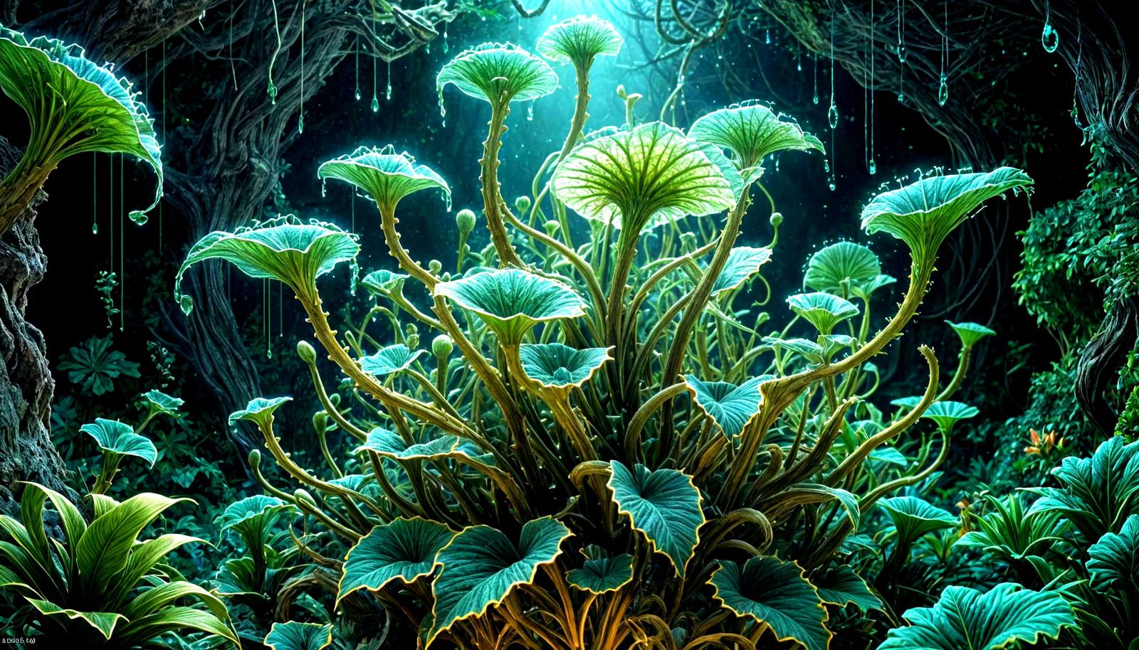 Ethereal Filigree Plant in Bioluminescent Glow