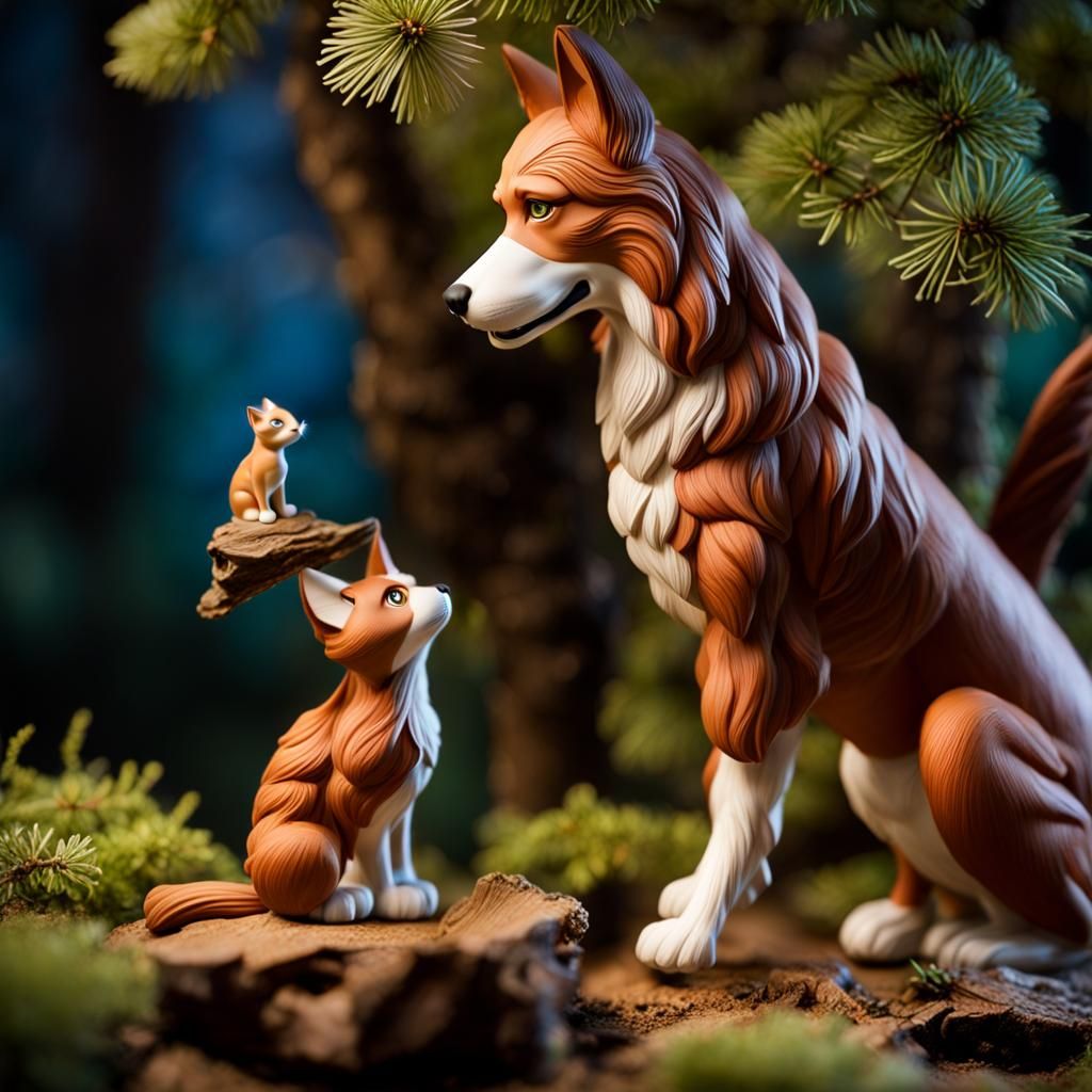 Claymation Dog Rescues Cat in Movie Scene