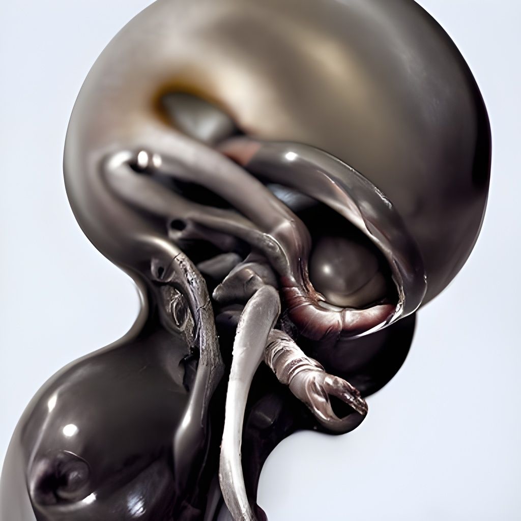 Surreal Alien Embryo Concept Art in Giger Style