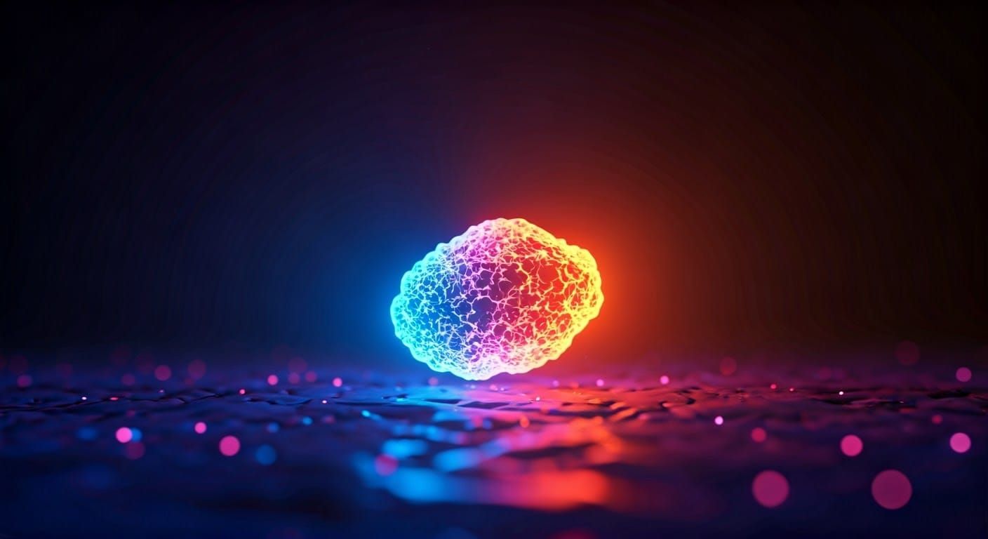 Retro-Futuristic Fluorescent Particle in Liminal Space