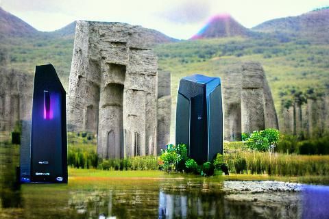 Surreal Monolith Landscape Generated by AI