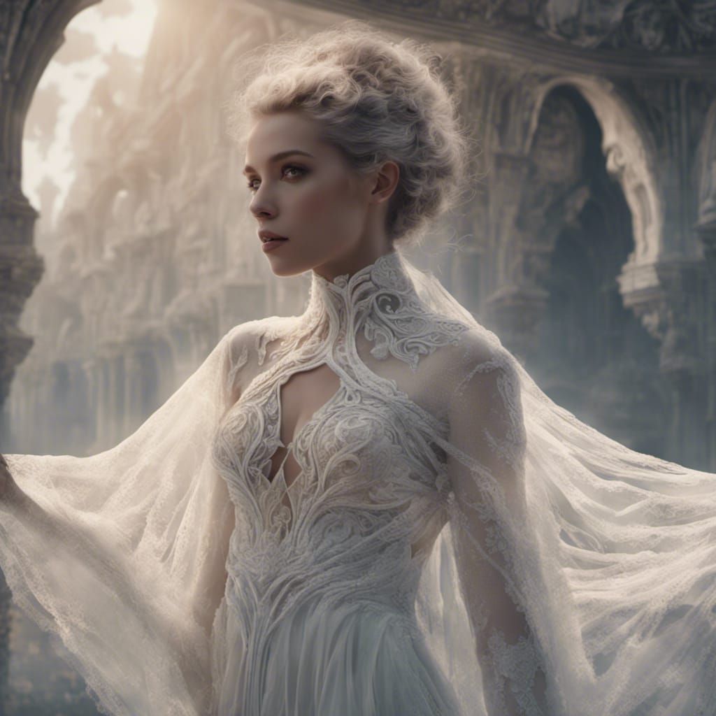 Vision in White Dress: Digital Matte Painting