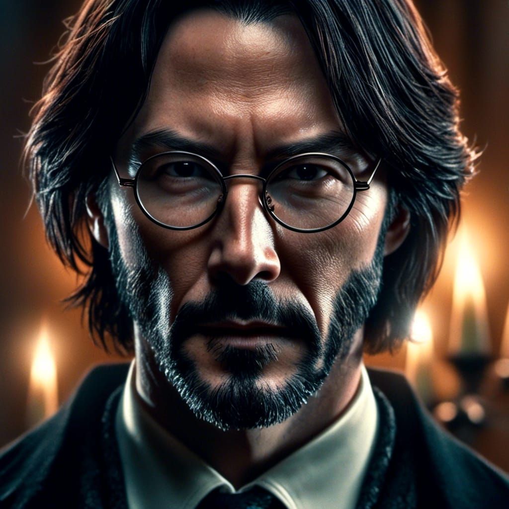 Keanu Reeves as Hyperrealistic Harry Potter