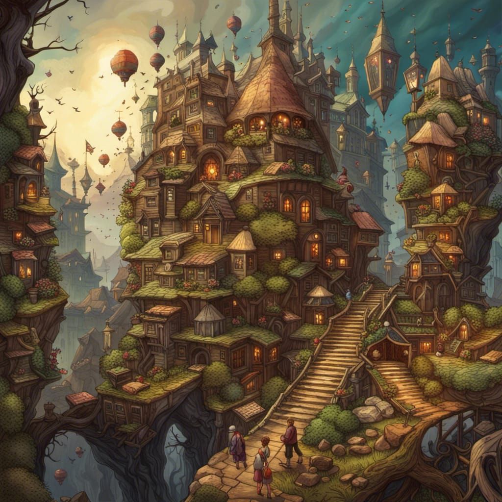 Boot House with Fantastic View in Fantasycore Style