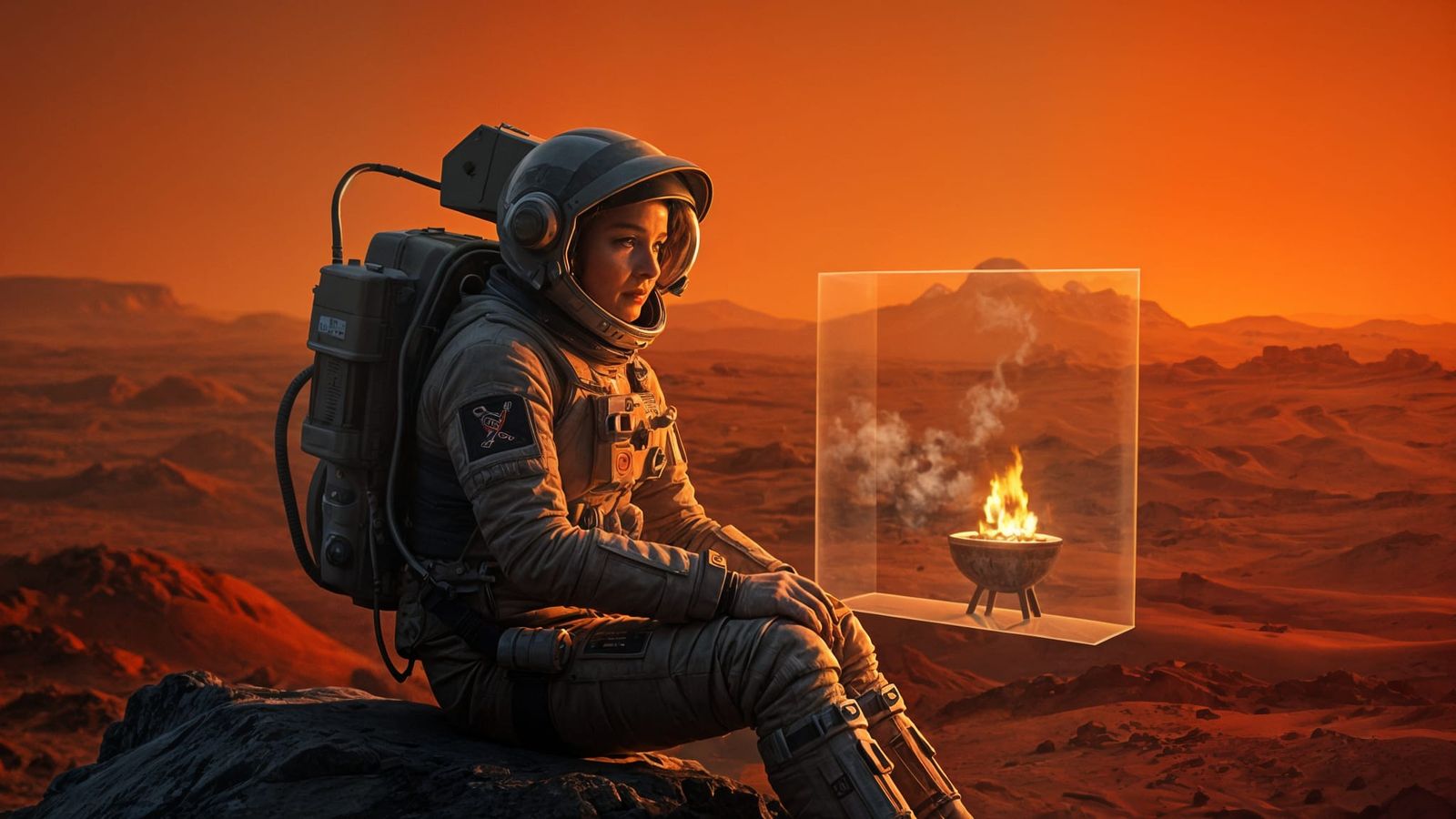 Astronaut's Martian Memory: A Sci-Fi Hologram
