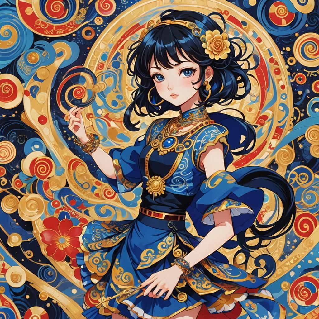 Anime Manga Girl in Mesoamerican Wonderland