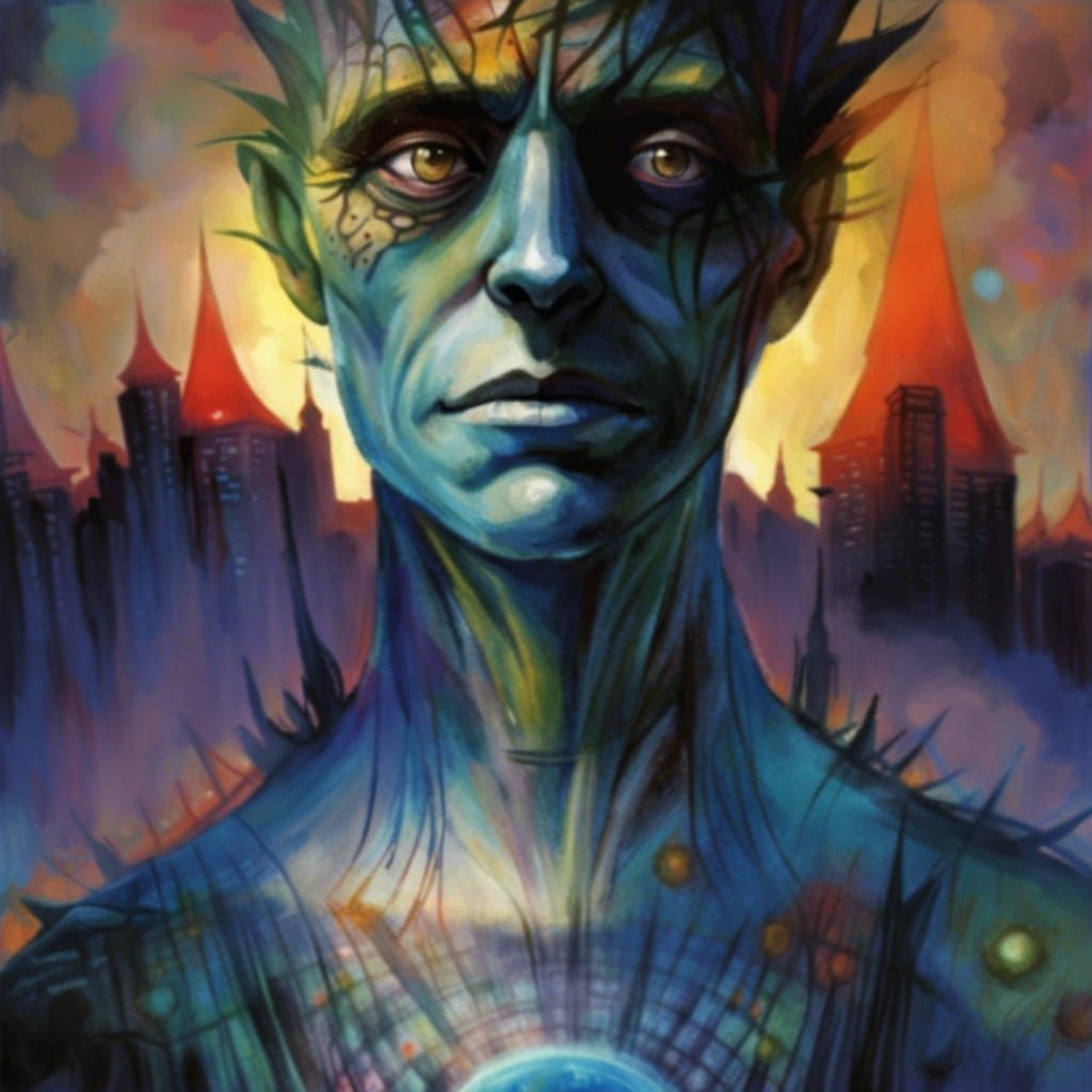 Troll at the Beach in Seinen Manga Style