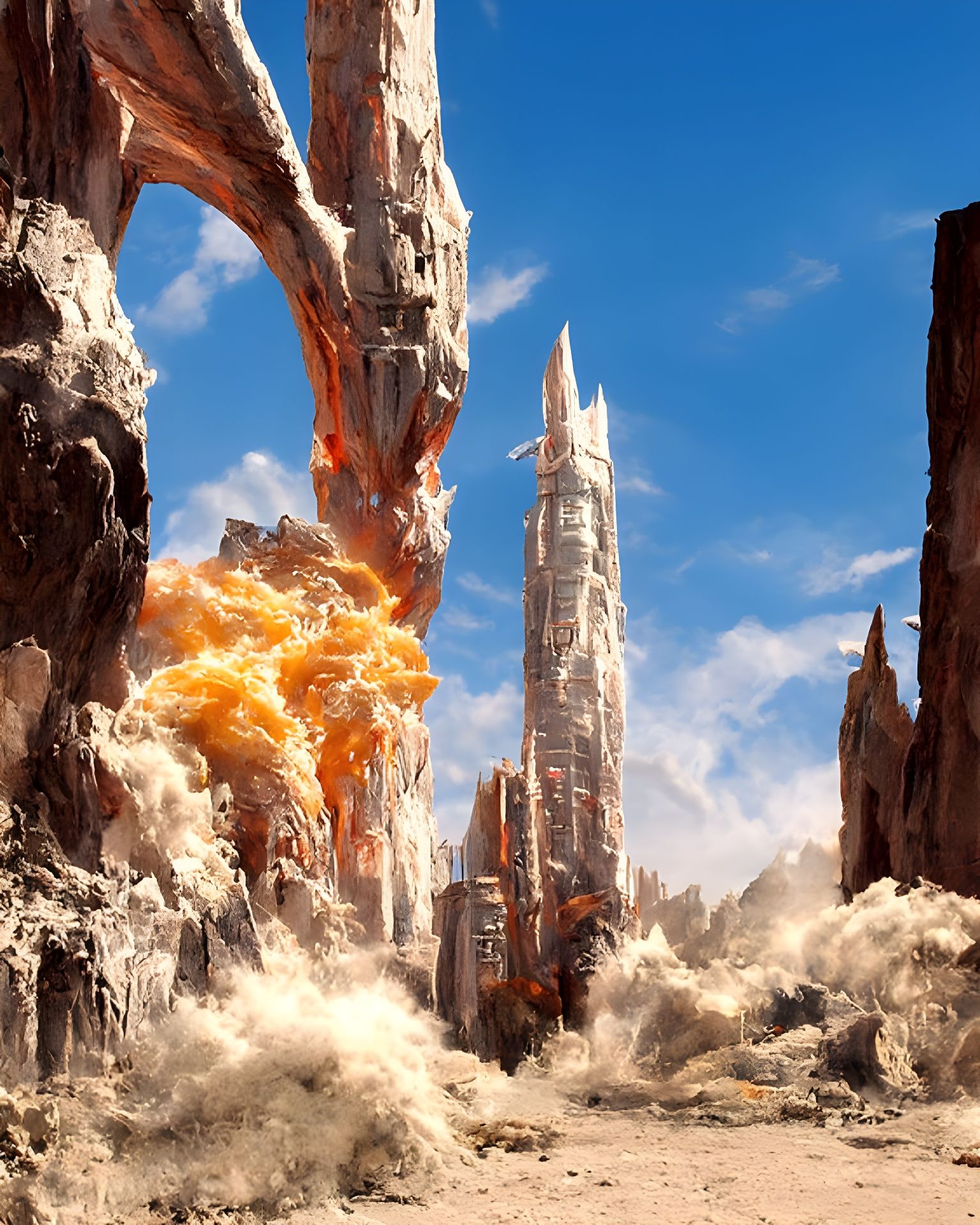 Magical Floating Kingdom Matte Painting