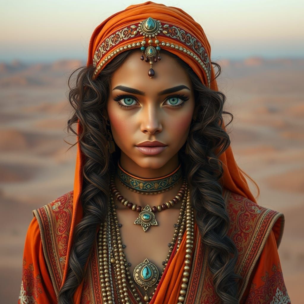 Arabian Princess in Golden Desert