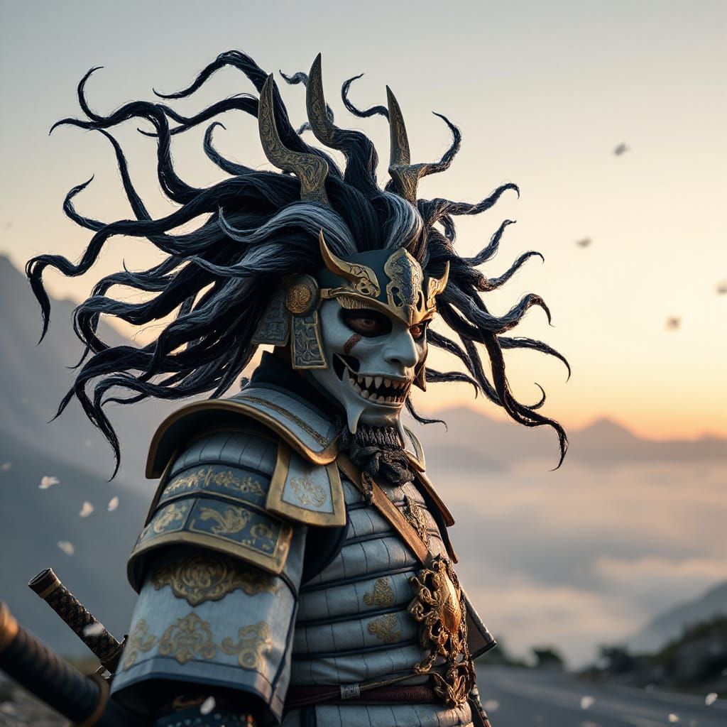 Ronin Warrior in Gold and White Armor