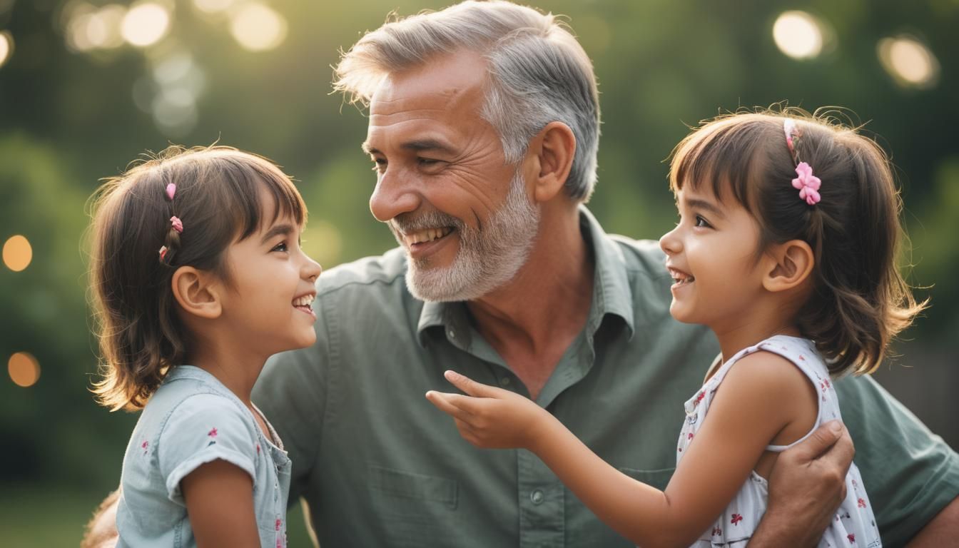 Cheerful Children Celebrate Father's Day: Professional Photo