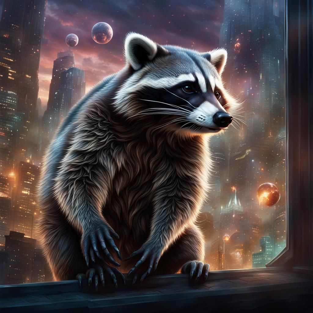 Glass Racoon: Epic Cinematic Digital Art