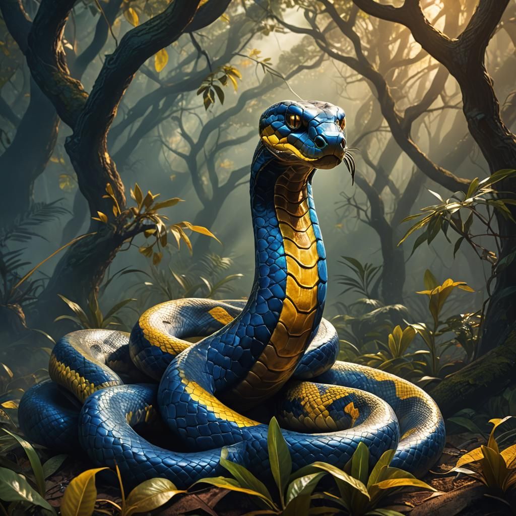 Majestic Cobra in Fantasy Habitat Concept Art