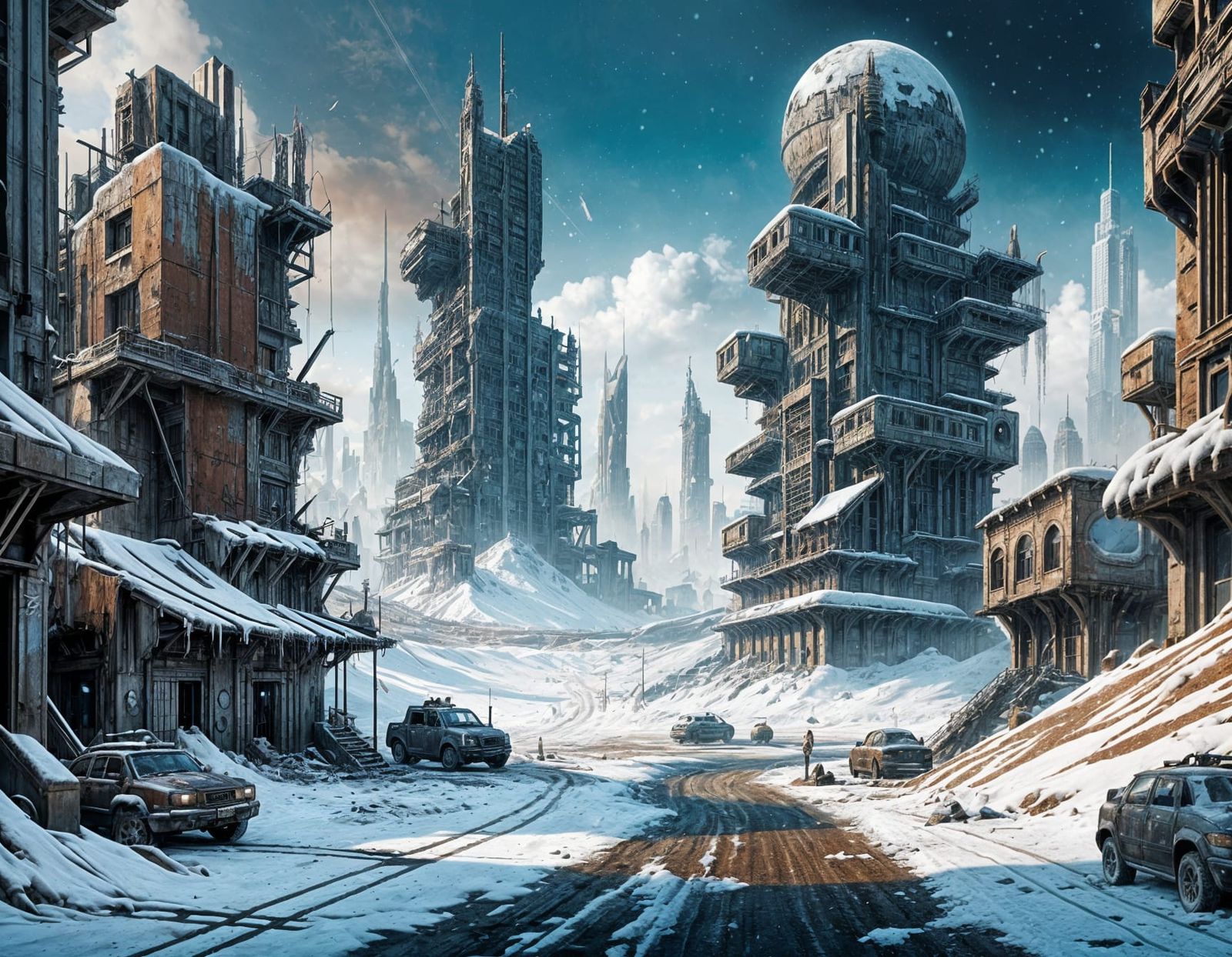 Epic Post-Apocalyptic Winter Wasteland