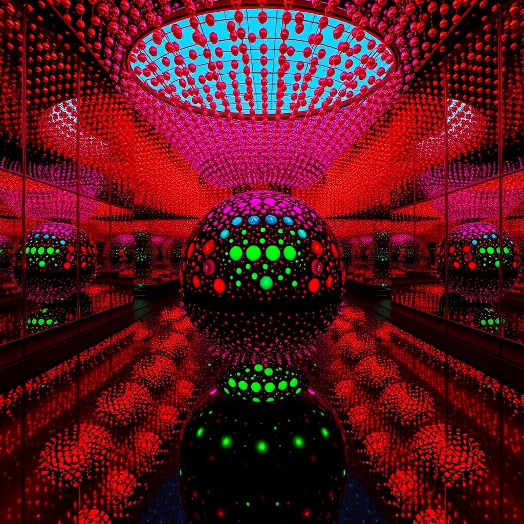 Mirrored Ball Sculpture with Infinite Light