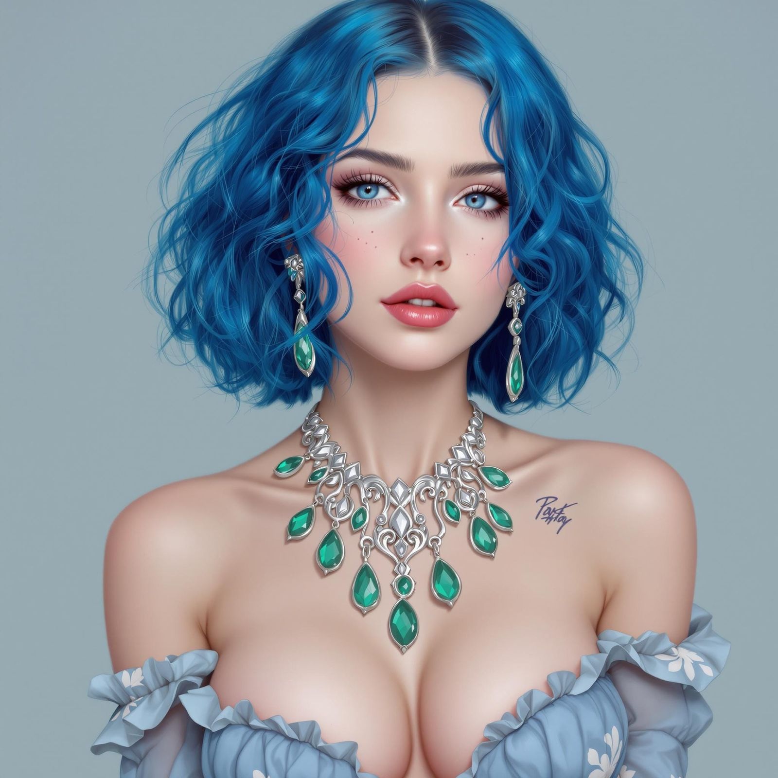 Vibrant Young Woman in Digital Painting