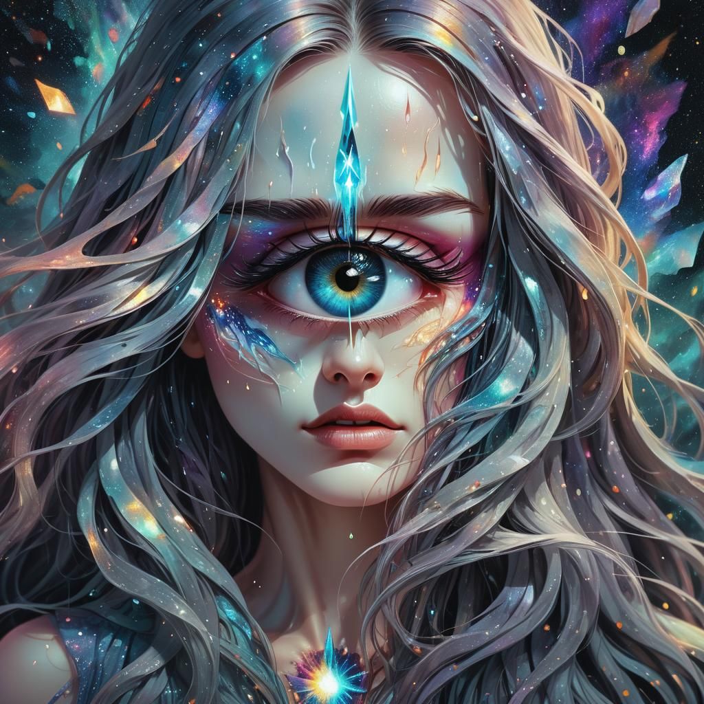 Eye with a Tear Astral Illustration