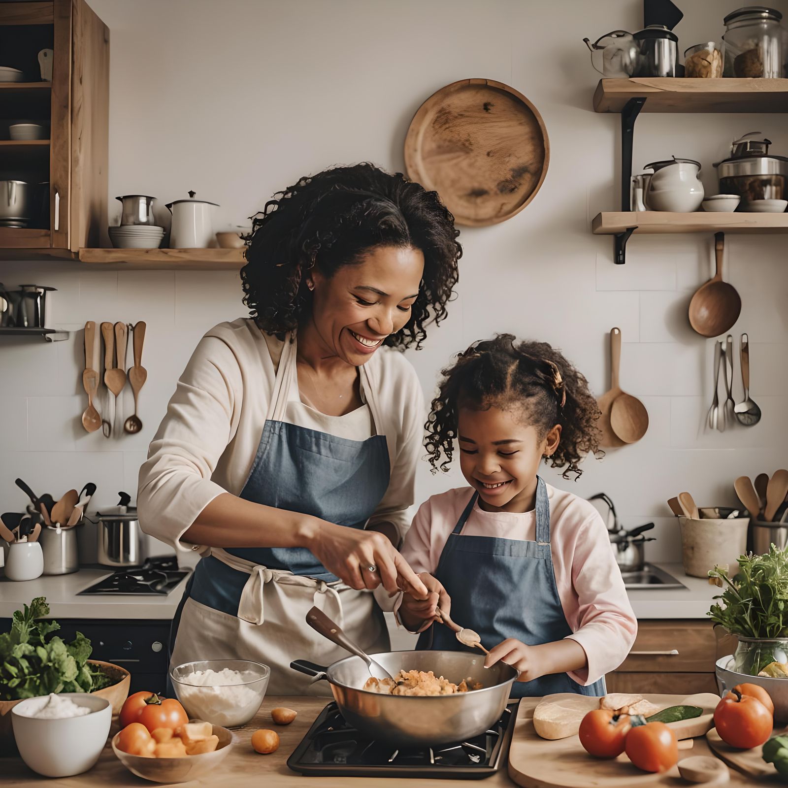 Mother-Daughter Cooking Lesson