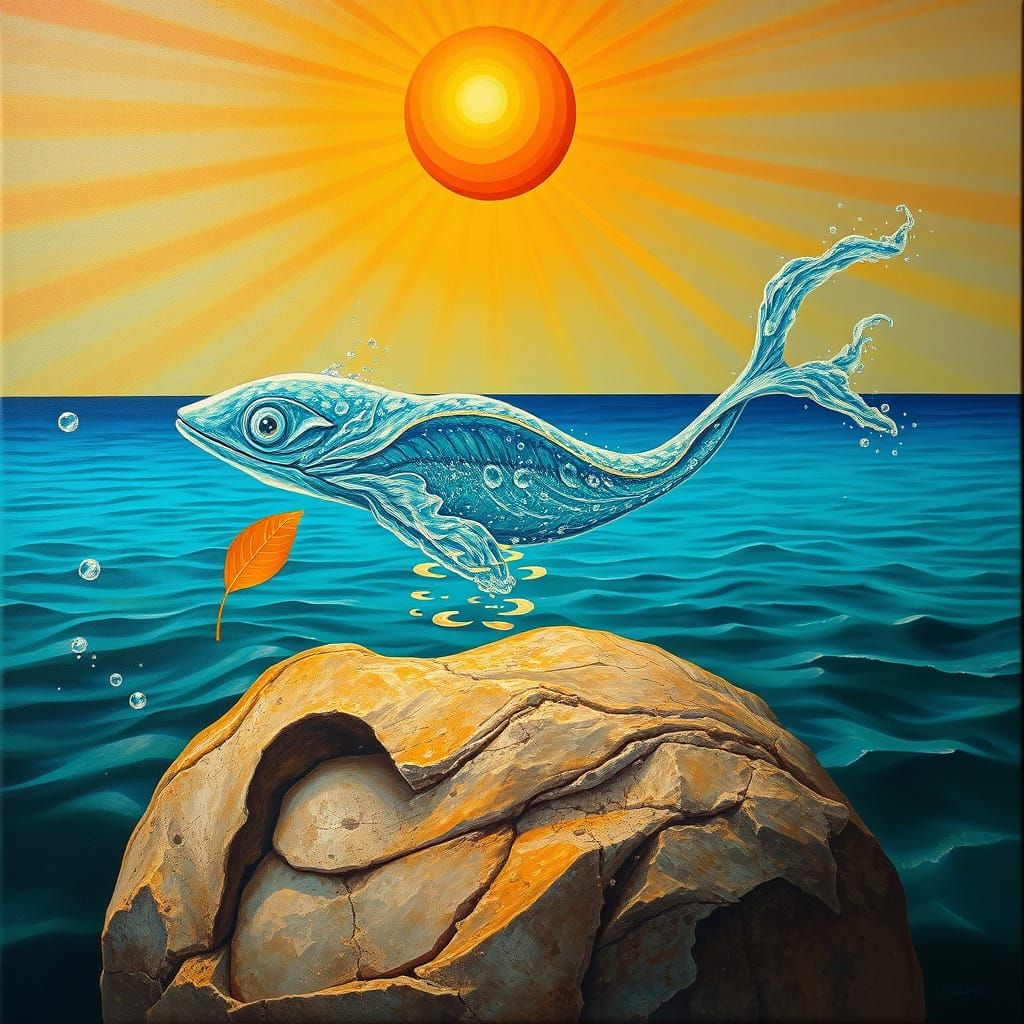 A breathtaking sea creature composed entirely of shimmering ...