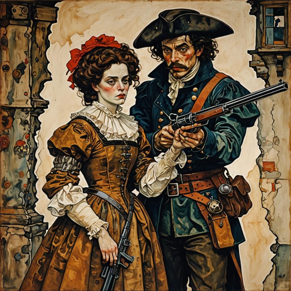 Musketeer Athos and Milady: An Expressionist Drama