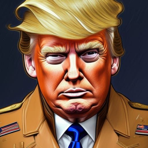 Donald Trump Military Portrait by Greg Rutkowski
